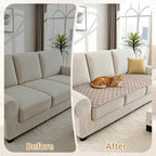 Dog Couch Cover for Sofa 100% Waterproof Faux Linen Sofa Covers for 3 Cushion - Image 7