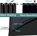 Yakamok Black 100% Blackout Curtains 54 Inches Long - Image 5