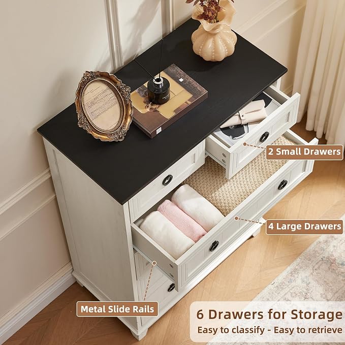 Joaxswe Farmhouse 6 Drawer Dresser - Image 8