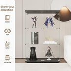 Display Cabinet with Glass Door and Lock, 3-Shelf Fast Installation Curio - Image 7