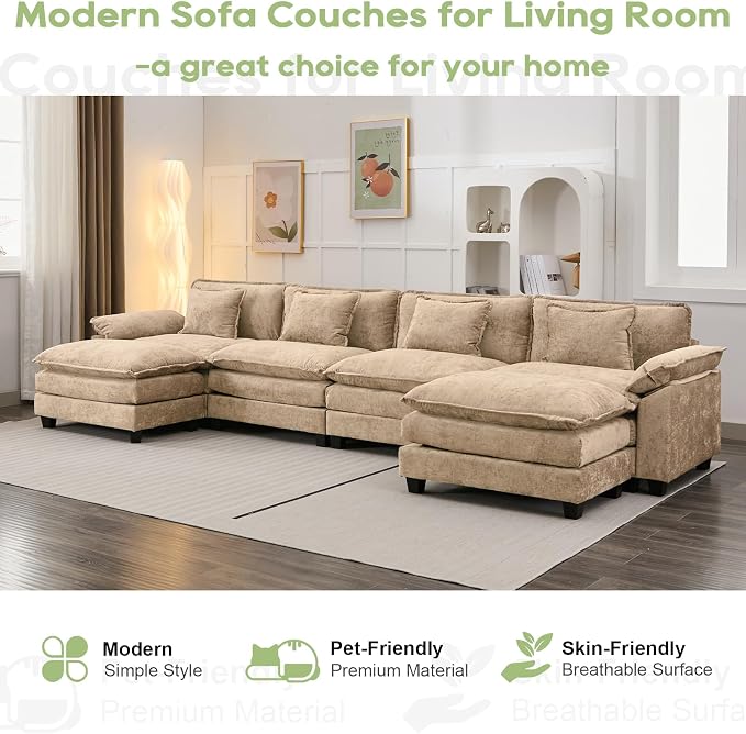 Oprisen 154" Modular Sectional Sofa, Comfy Cloud Couch Sectional Sofa - Image 7