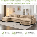 Oprisen 154" Modular Sectional Sofa, Comfy Cloud Couch Sectional Sofa - Image 7