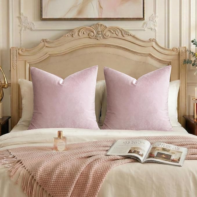 GIGIZAZA Sweet Lilac Velvet Throw Pillow Covers Big 26x26 Pack of 2 | by GIGIZAZAFocusingonhomedecoration