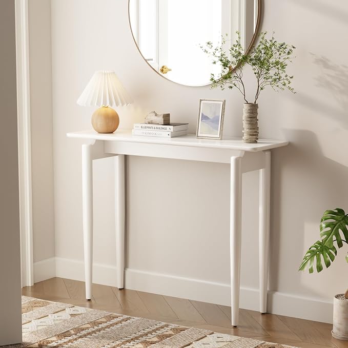 AQIMUELE Wood Console Table White Entryway Table, Thin Console Table, Sofa by AQIMUELE