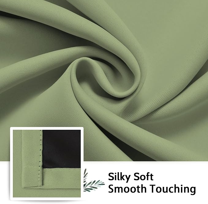 SimpleHome Sage 100% Blackout Curtains Room Darkening Living Room 45 Inch | - Image 7