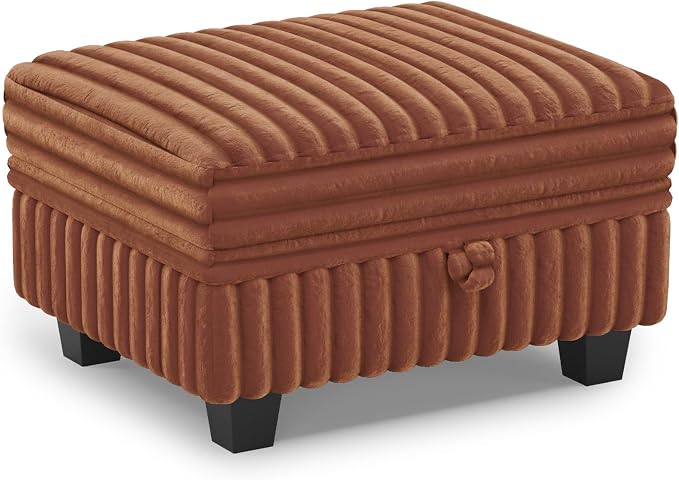 Belffin Corduroy Fabric Ottoman - Image 8