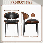 REONEY Dining Chairs Set of 2, Mid-Century Modern Upholstered PU Leather Chairs - Image 3