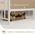 SHA CERLIN 14" King Size Metal Platform Bed Frame/Victorian Headboard and - Image 5