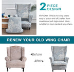 KRFOONN Wingback Chair Cover 2 Piece Stretch Wing Chair Covers Spandex - Image 3