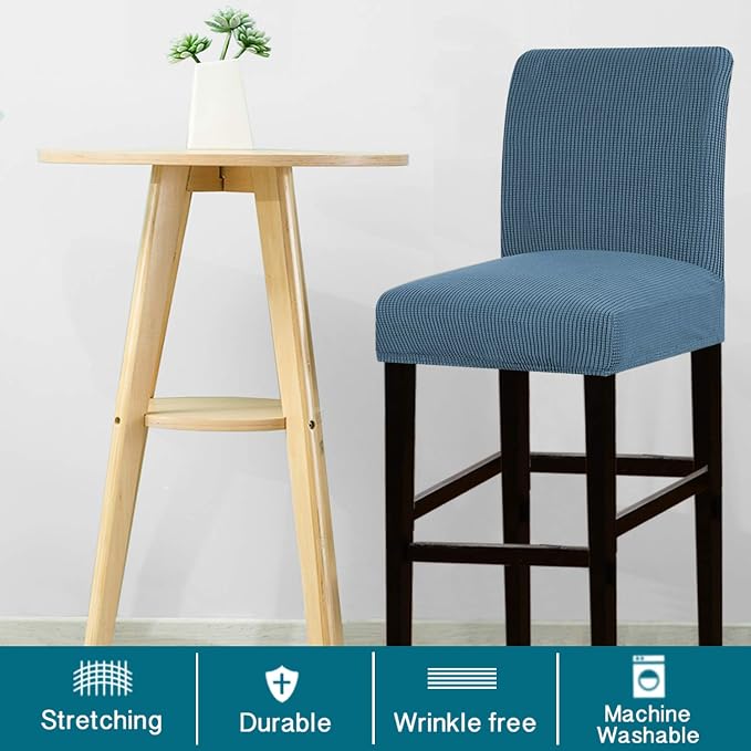 Turquoize Stretch Bar Stool Cover Counter Stool Pub Chair Slipcover - Image 2