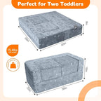 MeMoreCool Dinosaur Glow Foam Kids Play Couch Set, Machine-Washable Cover - Image 3