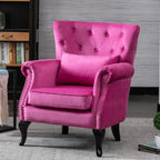 Mid Century Accent Chair Modern Button Tufted Armchair Wingback Club Chair - Image 2