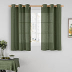 54 Inch Sheer Linen Curtains for Windows 2 Panels Set, Bronze Grommet Light by LAMIT