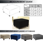 NeColorLife Stretch Ottoman Cover Square Oversized Soft Knitted Jacquard Thick - Image 4