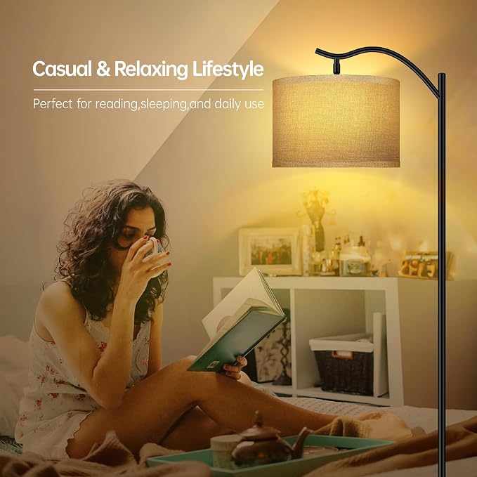 BoostArea Floor Lamp for Living Room, 9W LED Arched Lamp, Tall Modern Standing - Image 3