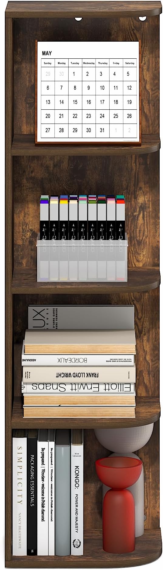 Furinno PASIR Book Shelf, 4-Tier Corner Bookshelf - Image 5