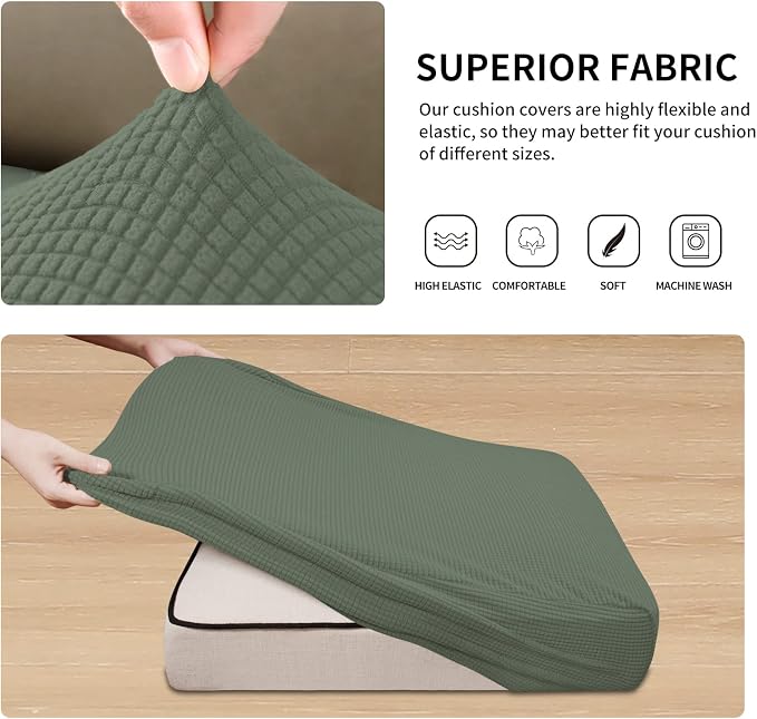 Easy-Going Stretch 2 Pieces Loveseat Couch Cushion Cover - Image 5