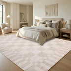 GarveeHome Beige Checkered Rug 5x7 Area Rugs Washable Checkerbroad 5x7 Rug | - Image 3