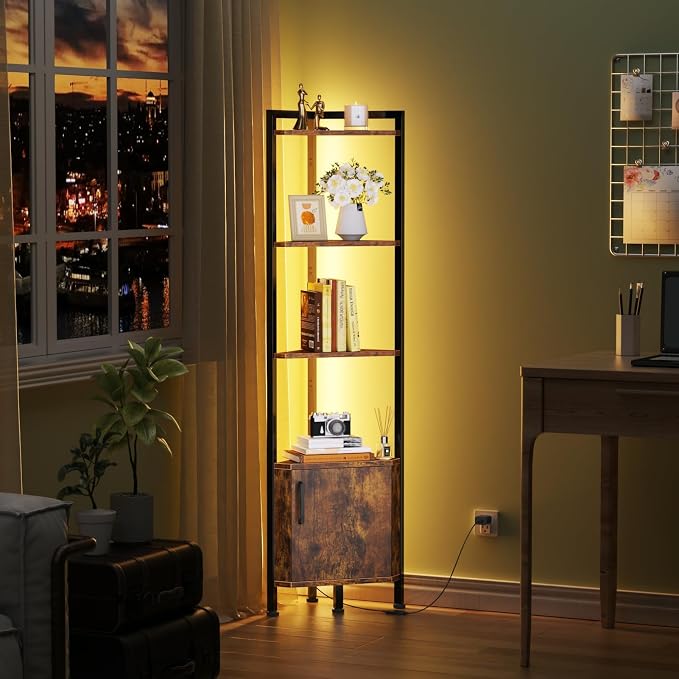Furnulem Corner Shelf, 5-Tier Corner Cabinet - Image 6