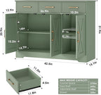 HOSTACK Modern Farmhouse Buffet Sideboard Cabinet, Barn Doors Storage Cabinet - Image 3