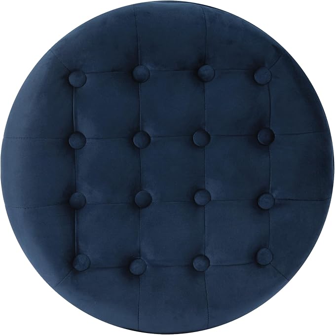 HomePop by Kinfine Fabric Upholstered Round Storage Ottoman - Image 7