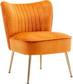 Velvet Accent Chairs Set of 2 for Comfy Living Room Armless Slipper Chair Mid - Image 8