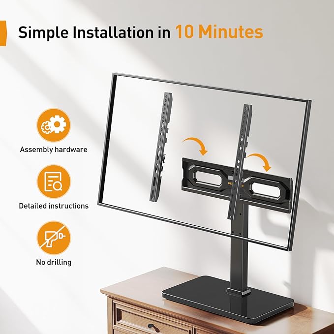 Perlegear Tabletop TV Stand, Universal TV Stand - Image 5