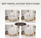 COLAMY 360° Swivel Accent Chair Set of 2 No-Sag Foam & Sturdy Metal Base - Image 8
