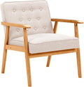 UNICOO® Mid-Century Retro Modern Accent Chairs, Solid Wood Armrest Lounge by UNICOO