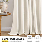 MIULEE Blackout Curtains for Bedroom 2 Panels 40 x 84 Inch Long Beige White | - Image 5