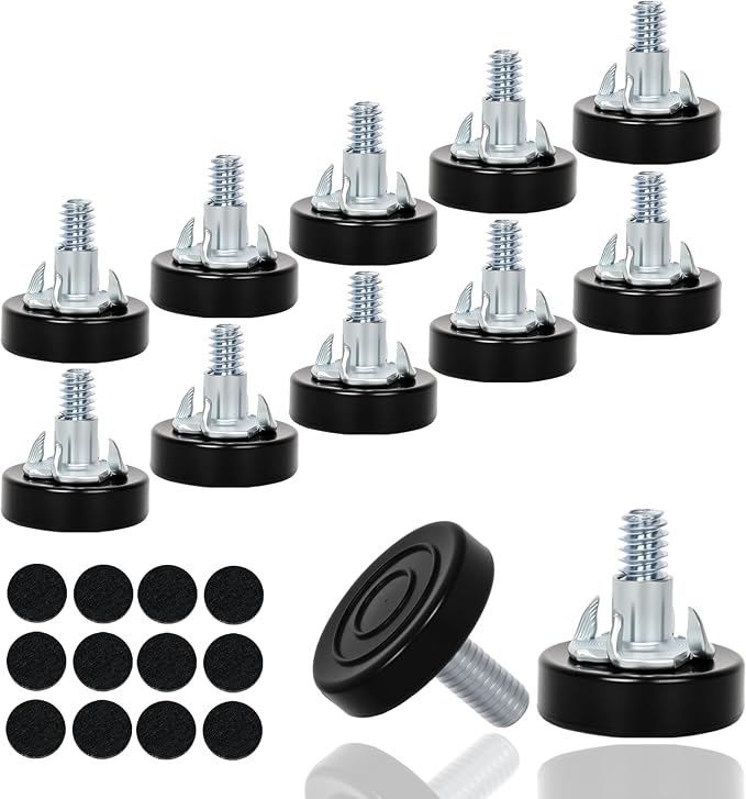 12 PCS M8 Thread Furniture Feet Levelers, Furniture Leveling Feet by Eunenete