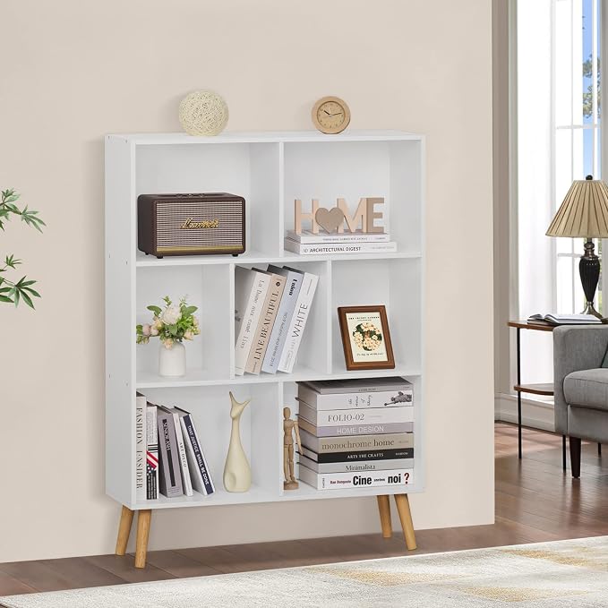YAHARBO White Bookshelf, 3 Tier Book Shelf - Image 7