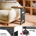 Simple Trending C Shaped End Table, Side Table TV Trays Set of 2 - Image 7
