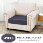LA MEACK Couch Cushion Cover Seat Cushion Cover Stretch Armchair Cover Separate - Image 2