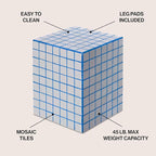 JONATHAN Y Callista White/Blue Modern Ceramic Tiled Cube Side Table, 18-Inch - Image 3