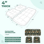 DANGHOOGY Wicker Chair Cushions, Waterproof Outdoor Loveseat Cushions - Image 2