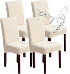 Genina Waterproof Chair Covers for Dining Room, Stretch Jacquard Dining Chair by Genina
