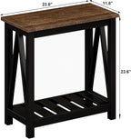 ChooChoo Farmhouse End Table, Rustic Vintage Narrow End Side Table - Image 3