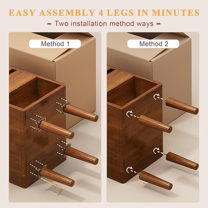 Narrow Nightstand 2 Drawers - Image 6