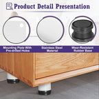 2 Inch Metal Furniture Legs Stainless Steel Adjustable Legs White Metal Legs - Image 3