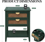 22" Green Accent Side Cabinet, Boho Storage Cabinet - Image 2