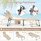 Goplus Tanning Chair, Folding Adjustable Patio Lounge Chair - Image 4