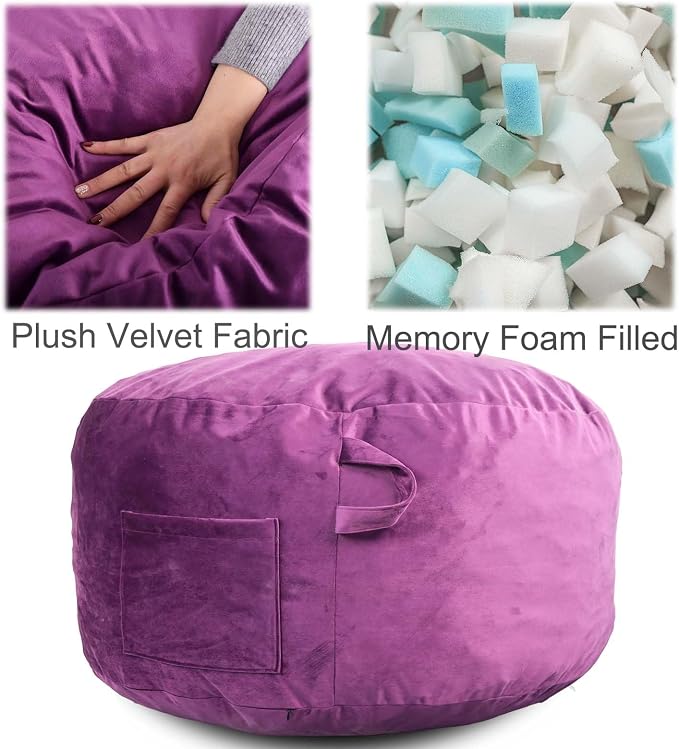 Bean Bag Chairs, Memory Foam Stuffing Bean Bag Chair - Image 3