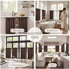 MIULEE 4-Panel 36 Inch Blackout Kitchen Tier Curtains Over Sink Dark Brown | - Image 5