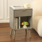 Fultyle Mid Century Modern Nightstand, Wood Bedside Table by Fultyle