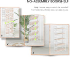 4NM 5 Tiers No Assembly Book Shelves, 51.2" H Folding Bookshelf Bookcase Open - Image 6