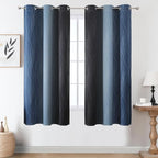 Navy Blue and Black Ombre Blackout Curtains - Image 2
