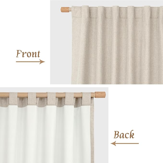 Natural 100% Blackout Linen Curtains 54 Inches - Image 7