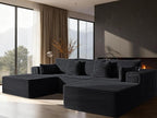 108" Oversized Cloud Sectional Couch, Comfort U Shaped Boneless Couch by VYUXWO
