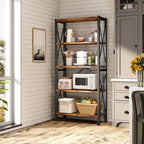 Homeiju 5-Tier Bookshelf, Wood Bookcase, Book Shelf - Image 6